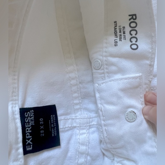 Express Jeans White Rocco Straight Leg Jeans - Picture 4 of 5